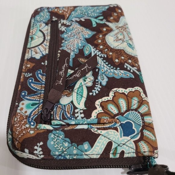 VERA BRADLEY Zip Around Wallet Java Blue Pattern NWOT - Picture 4 of 8